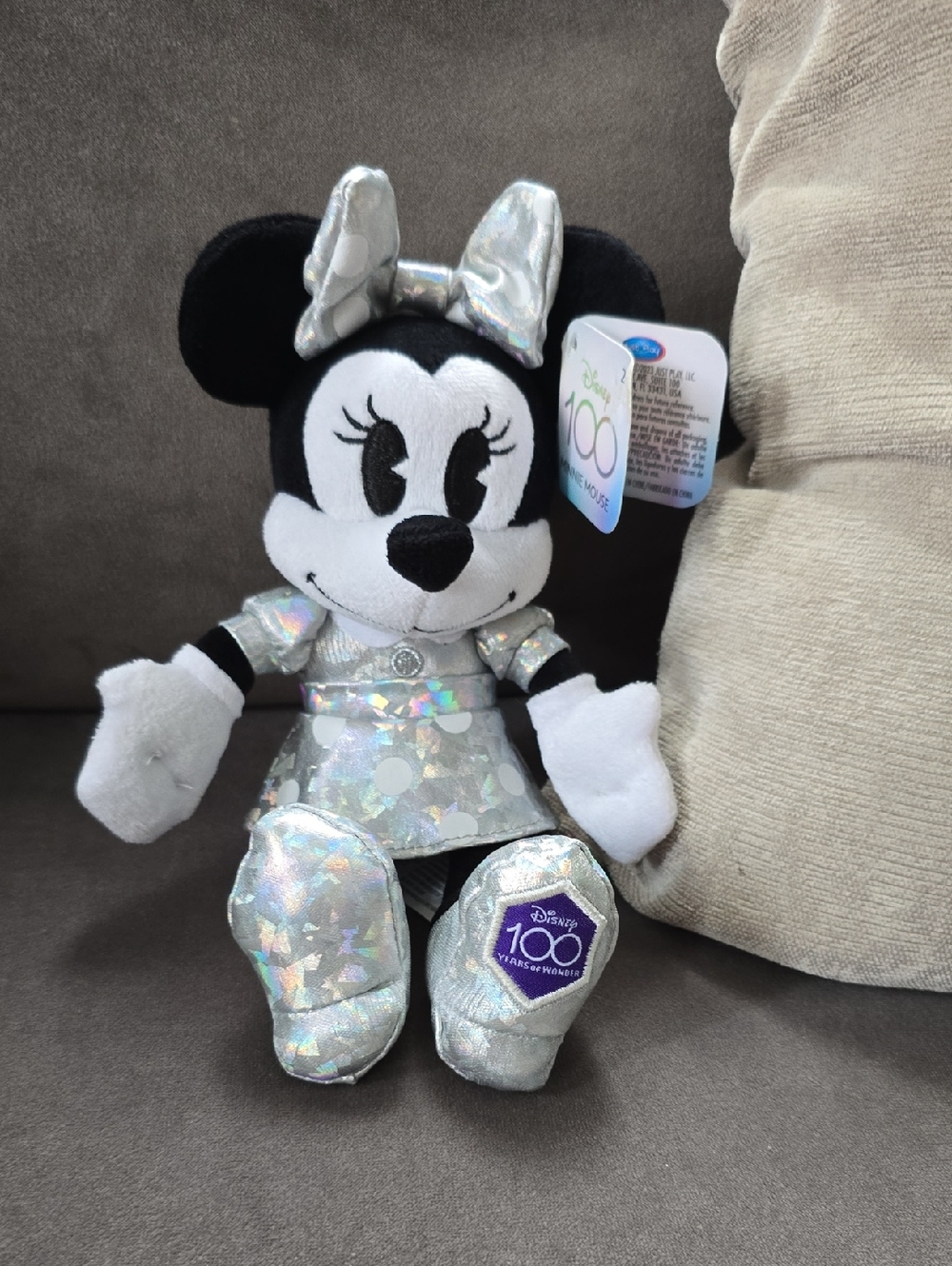 Disney Holographic Silver & Black Minnie Mouse Plush